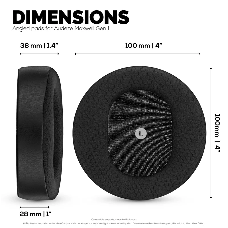 Pad Telinga Bersudut Penggantian Hibrid untuk Fon Kepala Audeze Maxwell (GEN 1), Gel Lembut, Fabrik Mesh Bernafas dengan Kulit PU & Buih Memori