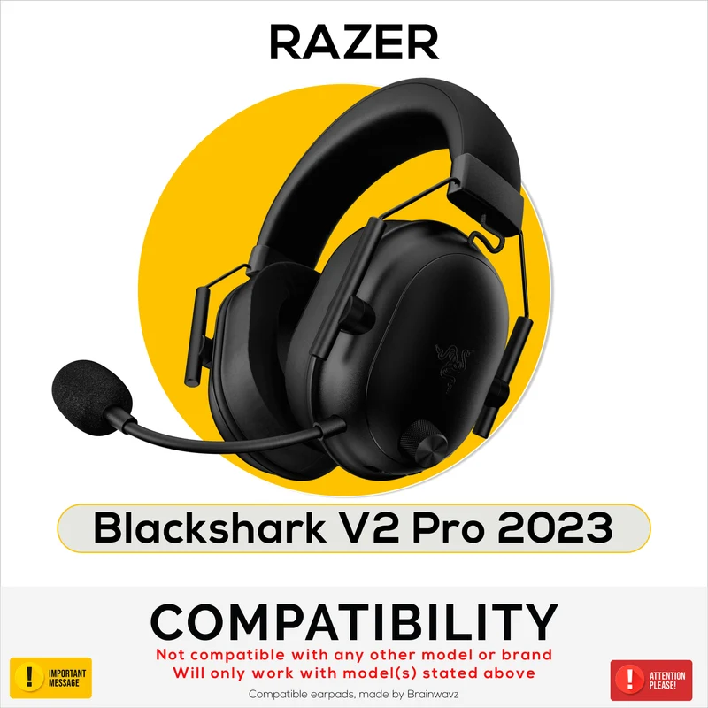 Pad Telinga Pengganti Hibrid untuk Fon Kepala Razer Blackshark V2 Pro 2023 Fon Kepala, Gel Penyejuk, Fabrik Lembut, Kulit PU & Busa Memori