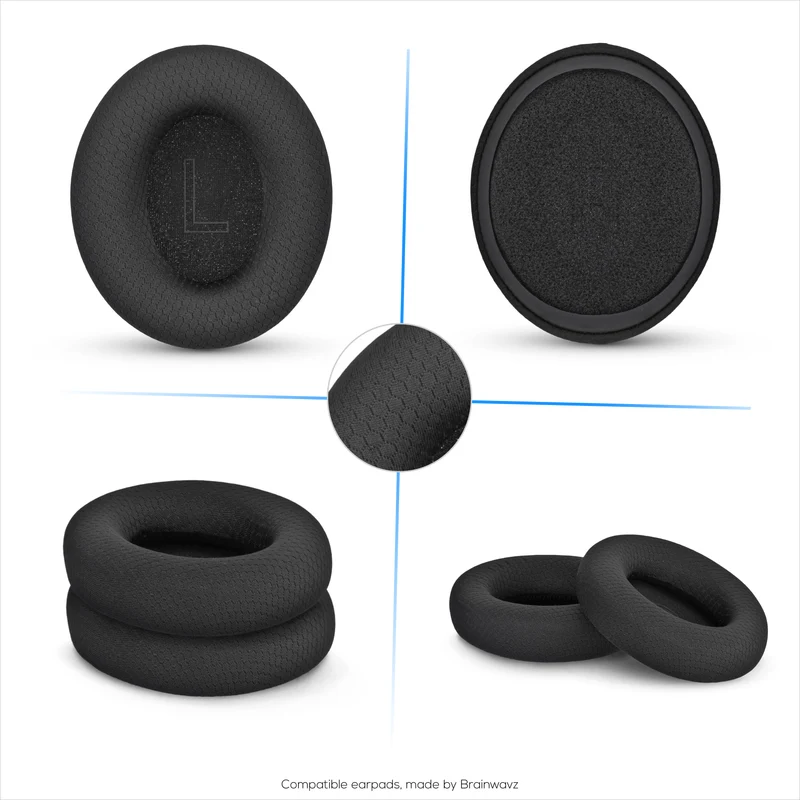 Pad Telinga Fabrik Mesh untuk Razer Kraken V4/ V4 Pro V4 X V3/ V3 Pro V3 X Kitty V3 Pro Kitty V3 X Alat Dengar - Fabrik Mesh Bernafas & Buih Memori Gred Tinggi