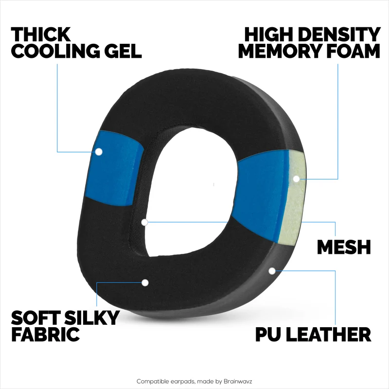 Pad Telinga Pengganti Hibrid untuk Fon Kepala Turtle Beach Stealth 700 Gen 3, Gel Lembut, Fabrik Bernafas dengan Kulit PU & Buih Memori