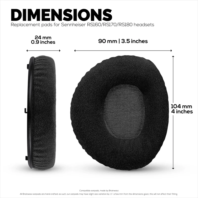 Pad Telinga Gantian untuk Fon Kepala Sennheiser RS160, RS170, RS180, HDR160, HDR170 & HDR180, Pad Telinga Velour Lembut & Buih