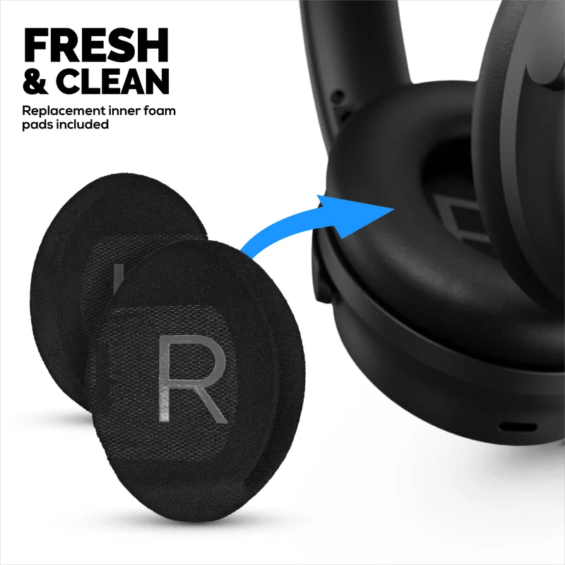 Pad Telinga Pengganti Hibrid untuk Fon Kepala Tanpa Wayar Bose QuietComfort 45 (QC45), Gel Lembut, Fabrik Bernafas dengan Kulit PU & Buih Memori, Keselesaan Tambahan