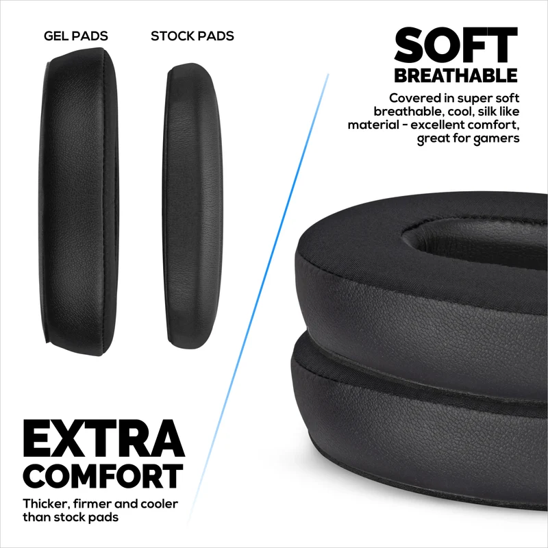 Pad Telinga Pengganti Hibrid untuk Fon Kepala Tanpa Wayar Bose QuietComfort 35 (QC35), Gel Lembut, Fabrik Bernafas dengan Kulit PU & Buih Memori