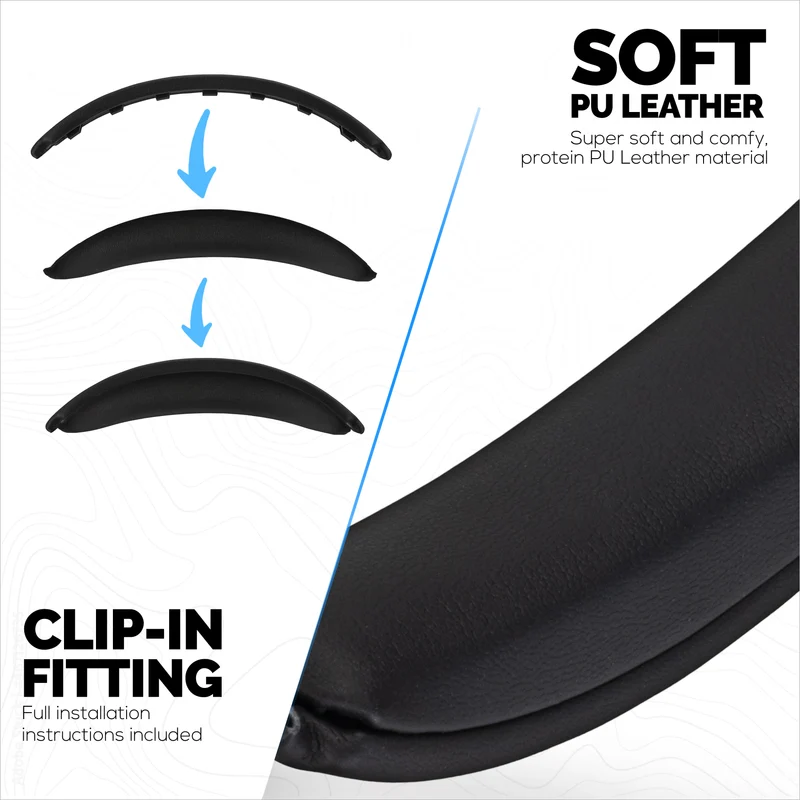 Penggantian Ikat Kepala Kulit PU untuk Fon Kepala Tanpa Wayar Bose QuietComfort QC45, QCSC, QC - Pad Kusyen Atas Fon Kepala - Kembalikan Keselesaan & Kesesuaian