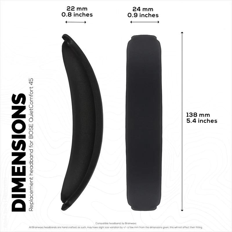 Penggantian Ikat Kepala Kulit PU untuk Fon Kepala Tanpa Wayar Bose QuietComfort QC45, QCSC, QC - Pad Kusyen Atas Fon Kepala - Kembalikan Keselesaan & Kesesuaian