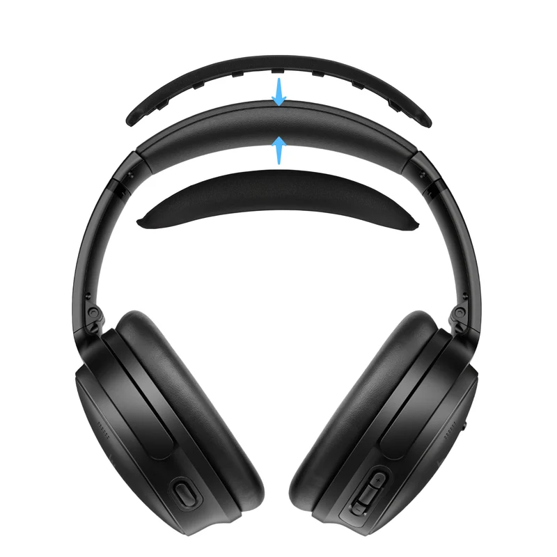 Penggantian Ikat Kepala Kulit PU untuk Fon Kepala Tanpa Wayar Bose QuietComfort QC45, QCSC, QC - Pad Kusyen Atas Fon Kepala - Kembalikan Keselesaan & Kesesuaian