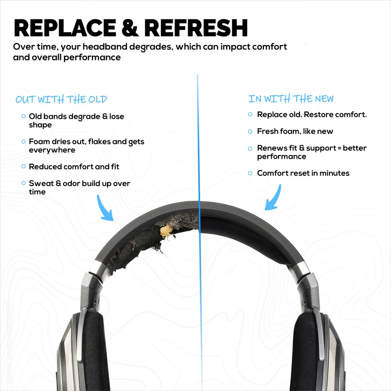 Ikat Kepala Kulit PU Pengganti untuk Fon Kepala SENNHEISER HD700 - Alas Kusyen Atas Fon Kepala - Pemasangan Gelongsor Masuk Mudah, Pulihkan Keselesaan & Padanan