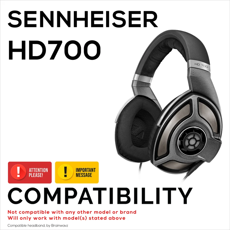 Penggantian Ikat Kepala Kulit Lembut untuk Fon Kepala SENNHEISER HD700 - Alas Kusyen Atas Fon Kepala - Pemasangan Gelongsor Masuk Mudah, Pulihkan Keselesaan & Padanan