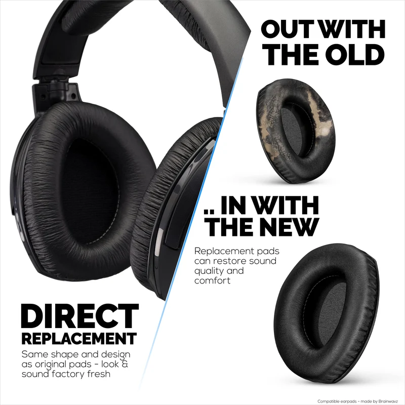 Pad Telinga Gantian untuk Fon Kepala Sennheiser RS160, RS170, RS180, HDR160, HDR170 & HDR180