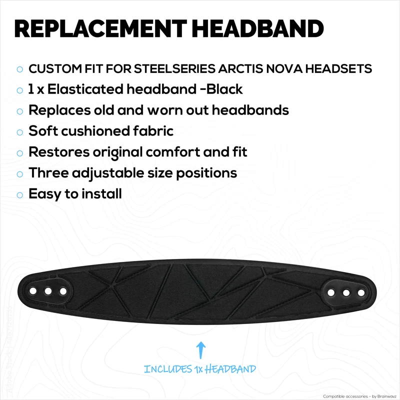 Gelang Kepala Pengganti untuk SteelSeries Arctis Nova 7P & 7X & Lebih Banyak – Gelang Suspensi Elastik Kaya Kapas dengan 3 Tetapan Saiz