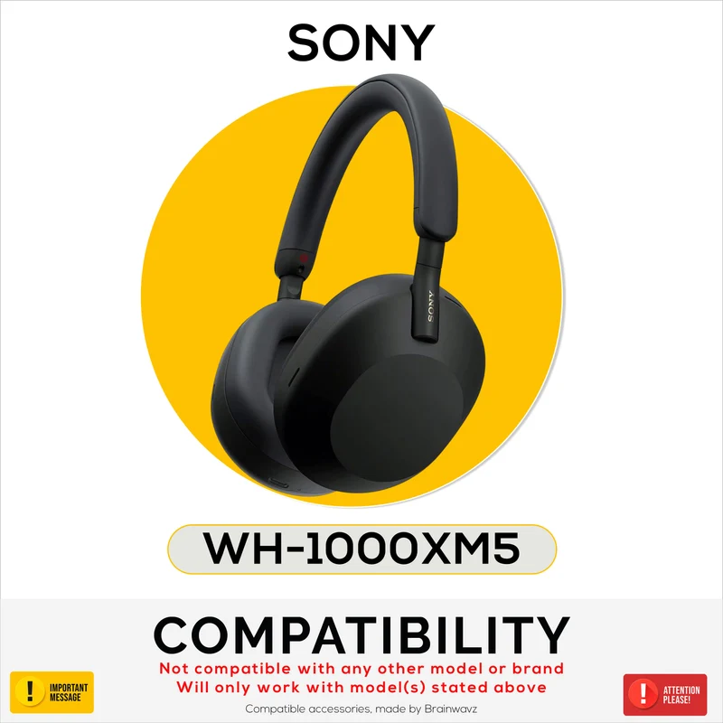 Set Sarung Pelindung Silikon untuk Sony WH-1000XM5 - Sarung Ikat Kepala, Cawan Telinga & Pad Telinga – Kalis Peluh, Kalis Habuk, Tidak Gelincir & Mudah Dipasang
