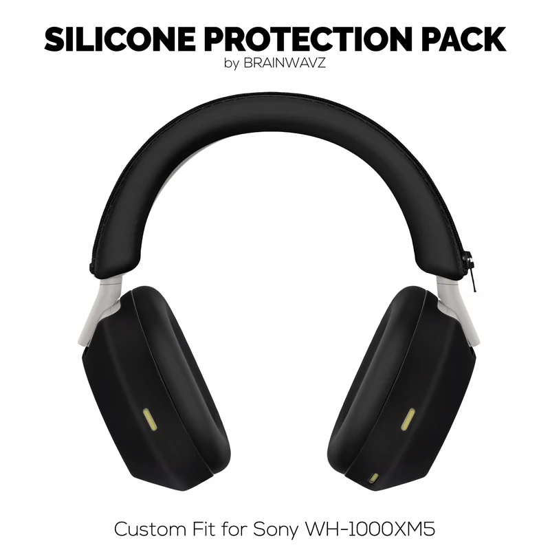 Set Sarung Pelindung Silikon untuk Sony WH-1000XM5 - Sarung Ikat Kepala, Cawan Telinga & Pad Telinga – Kalis Peluh, Kalis Habuk, Tidak Gelincir & Mudah Dipasang