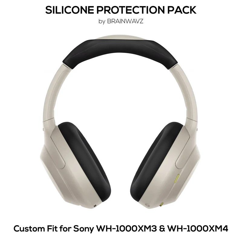 Set Sarung Pelindung Silikon untuk Sony WH-1000XM3 & WH1000XM4 - Sarung Ikat Kepala & Pad Telinga – Kalis Peluh, Kalis Habuk, Tidak Gelincir & Mudah Dipasang