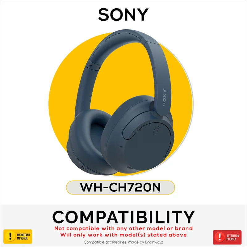 Set Sarung Pelindung Silikon untuk Sony WH-CH720N - Sarung Ikat Kepala & Pad Telinga – Kalis Peluh, Kalis Habuk, Tidak Gelincir & Mudah Dipasang