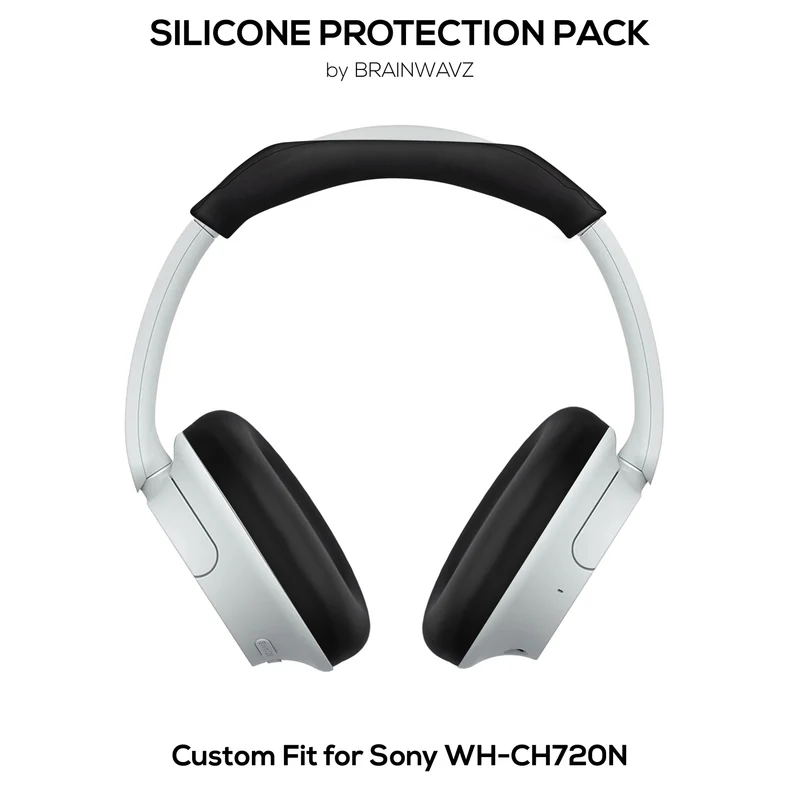 Set Sarung Pelindung Silikon untuk Sony WH-CH720N - Sarung Ikat Kepala & Pad Telinga – Kalis Peluh, Kalis Habuk, Tidak Gelincir & Mudah Dipasang