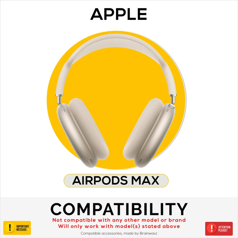 Sarung Pad Telinga Pelindung Silikon untuk Fon Kepala Apple Airpods Max – Kalis Air, Kalis Peluh, Kalis Habuk, Tidak Gelincir & Mudah Dipasang