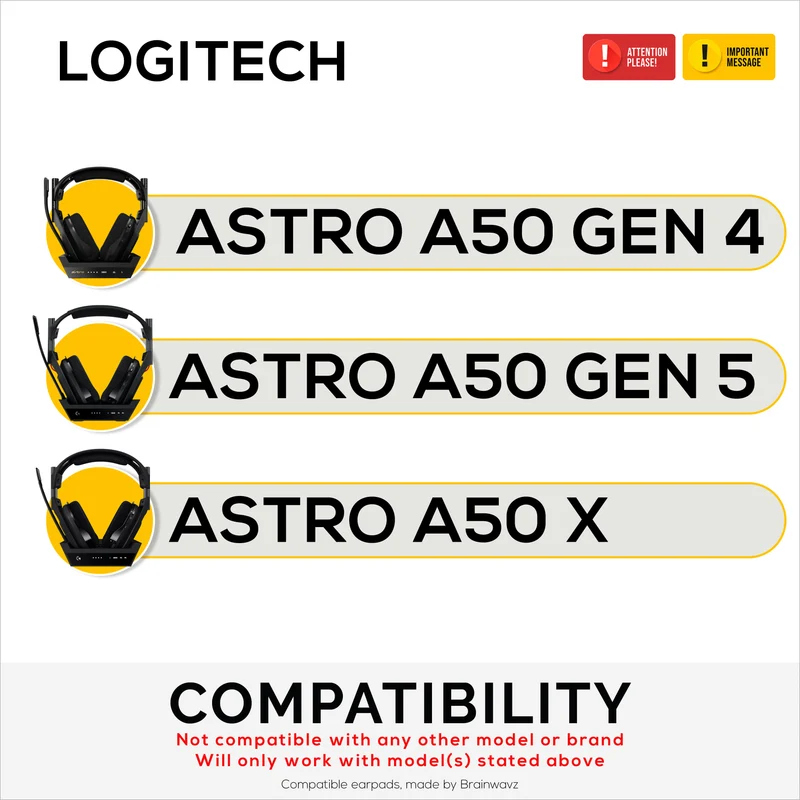 Pad Telinga Hibrid untuk Fon Kepala Logitech Astro A50 GEN4, A50 GEN5 dan A50X. Kusyen Permainan Gel Penyejuk dengan Fabrik Super Lembut & Buih Memori Tebal