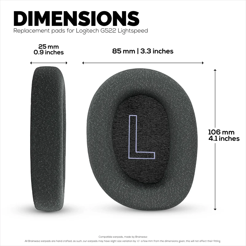 Pad Telinga Fabrik Mesh untuk Fon Kepala Logitech G522 Lightspeed, Fabrik Mesh Bernafas & Buih Memori Gred Tinggi - Lebih Tebal, Lebih Selesa & Tahan Lama
