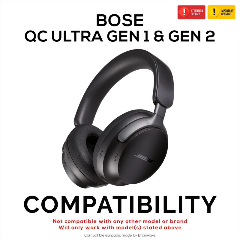 Pad Telinga Hibrid untuk Fon Kepala Tanpa Wayar BOSE QC Ultra Gen 1 & Gen 2. Kusyen Permainan Gel Penyejuk dengan Fabrik Super Lembut & Buih Memori Tebal