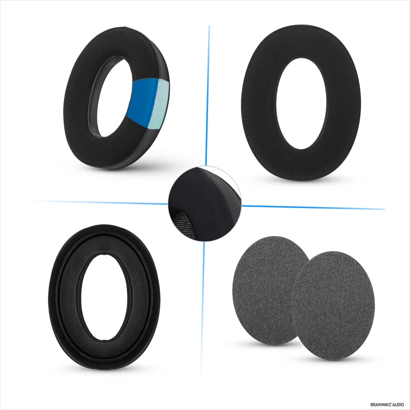 Pad Telinga Hibrid untuk Fon Kepala Sennheiser HD598 (CS/SE/SR) HD599 HD558 HD518 HD595 HD569 HD579 HD560 HD555 HD515 HD559. Kusyen Permainan Gel Penyejuk Busa Memori Tebal