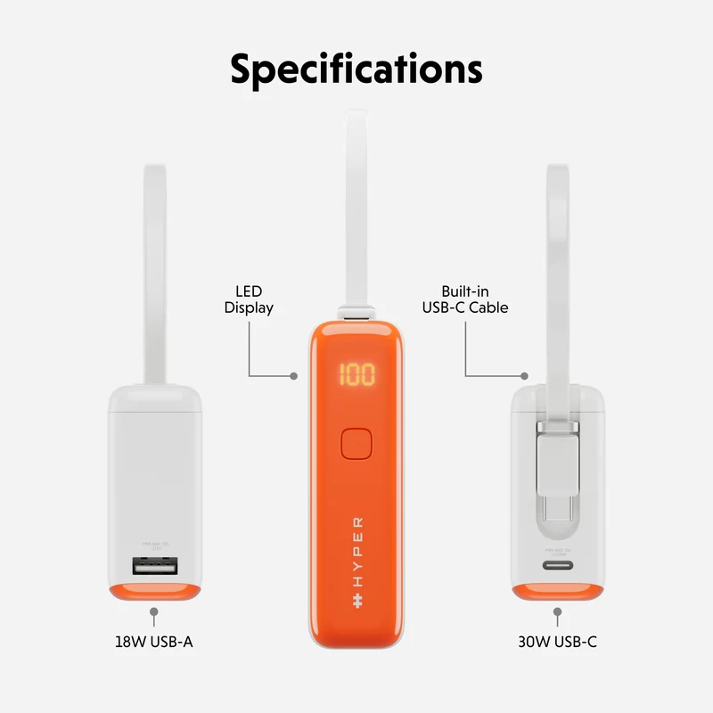 HyperJuice Flex 10K 30W Powerbank – Orange