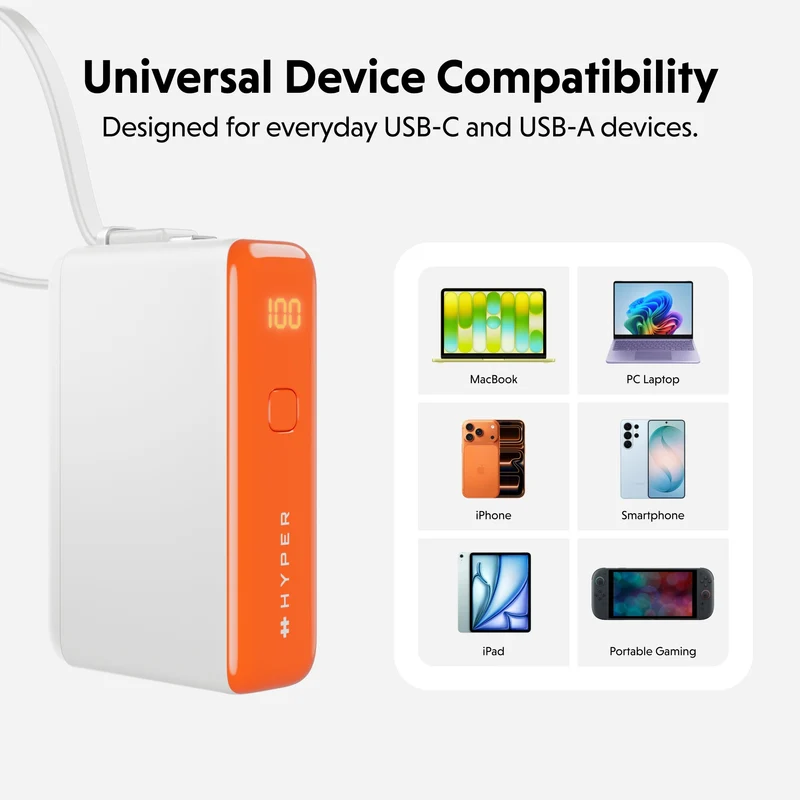 HyperJuice Flex 10K 30W Powerbank – Orange