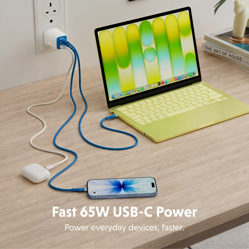 HyperJuice Flex 65-W-GaN-Ladegerät – Blau (Großbritannien)