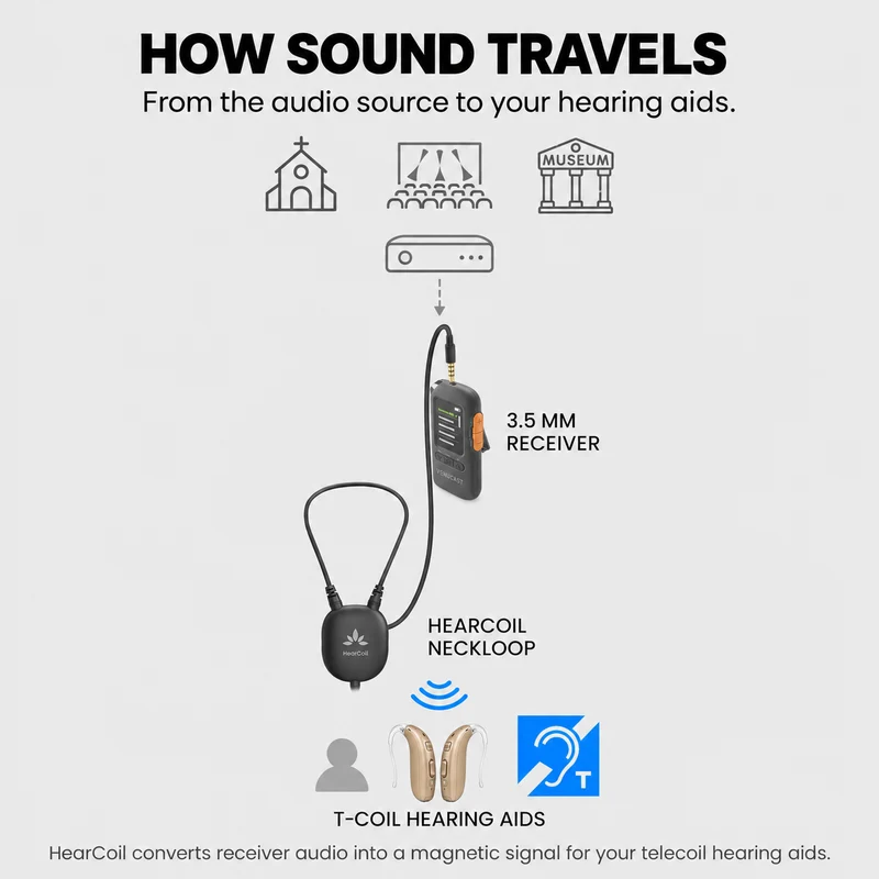 HearCoil | Wired T-Coil Neckloop for Hearing Aids