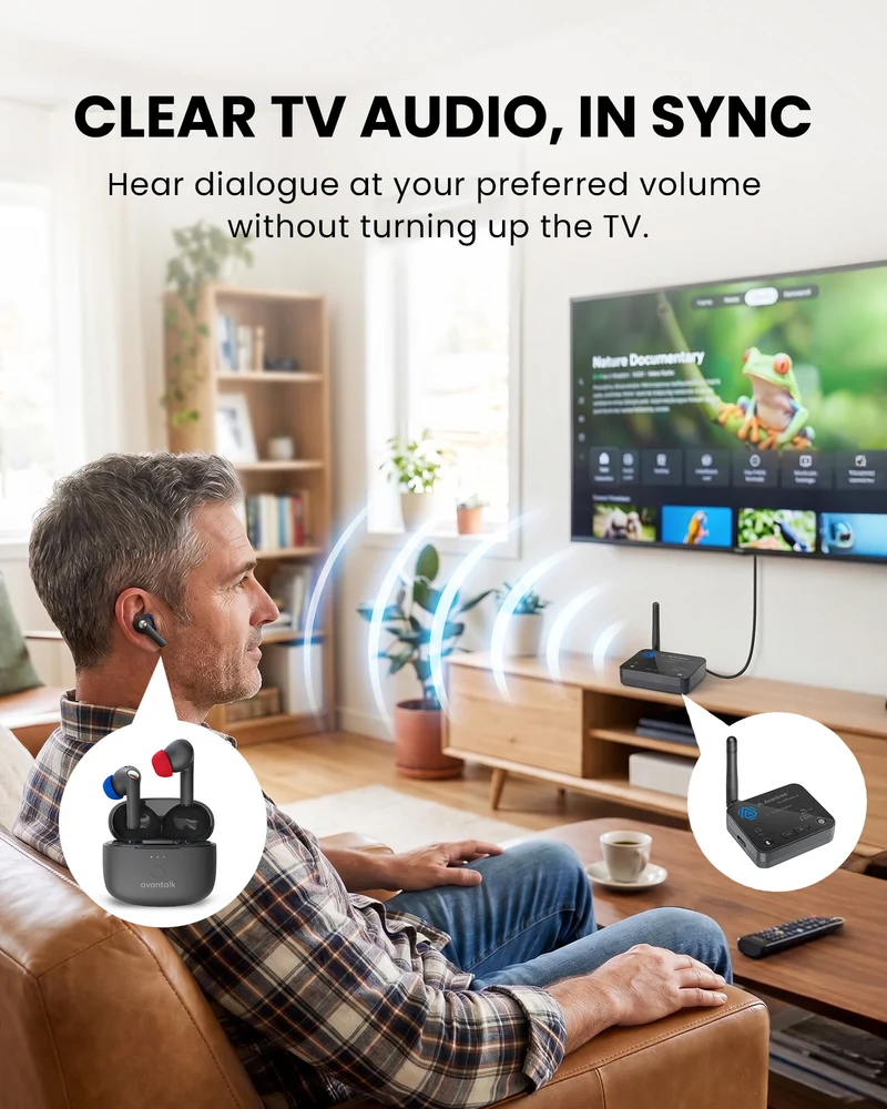 Audikast Infinity NC | Auracast TV Earbuds Set
