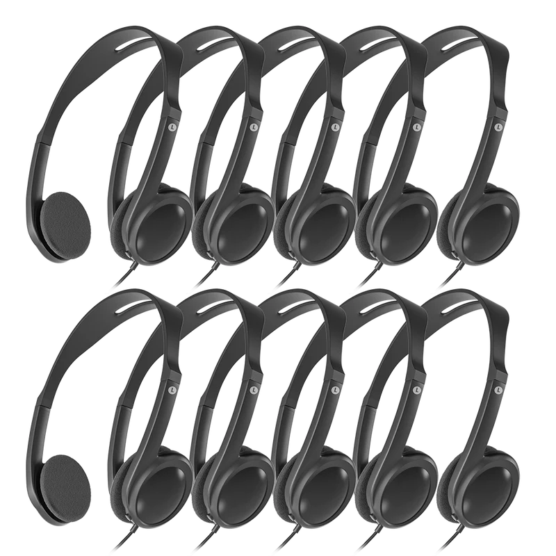 10-Pack Wired On-Ear Headphones