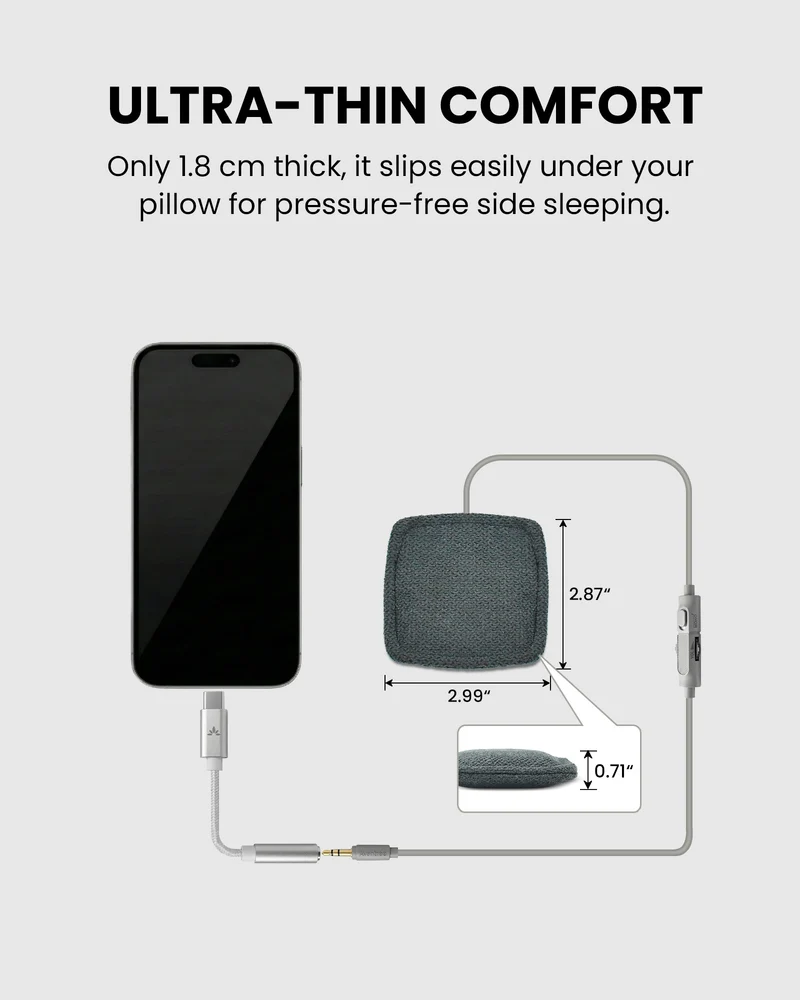 Slumber Mini | Wired Mini Pillow Speaker for Sleeping