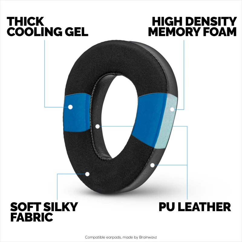 Pad Telinga Hibrid untuk Fon Kepala Sennheiser PXC480, PXC550, PXC 550-II, MB660 UC & MB 660 MC. Kusyen Permainan Gel Penyejuk Busa Memori Tebal