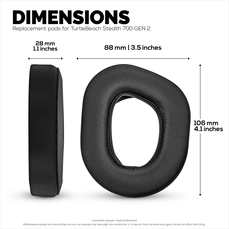 Ersatz-Ohrpolster für die kabellosen Headsets TurtleBeach Stealth 700 Gen 2 und Stealth 700 Gen 2 MAX. Weiches PU-Leder mit hochwertigem Memory-Schaum.