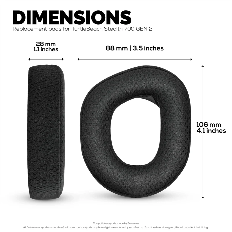 Pad Telinga Fabrik Mesh untuk Fon Kepala Tanpa Wayar TurtleBeach Stealth 700 Gen 2 & Stealth 700 Gen 2 MAX, Fabrik Mesh Bernafas & Buih Memori Gred Tinggi