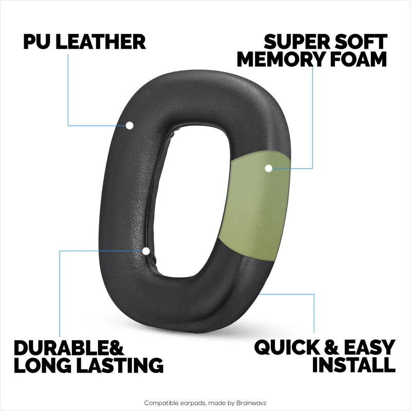 Pad Telinga Gantian untuk Fon Kepala Logitech Astro A30. Kulit PU Lembut dengan Buih Memori Gred Tinggi untuk Keselesaan & Ketahanan Tambahan