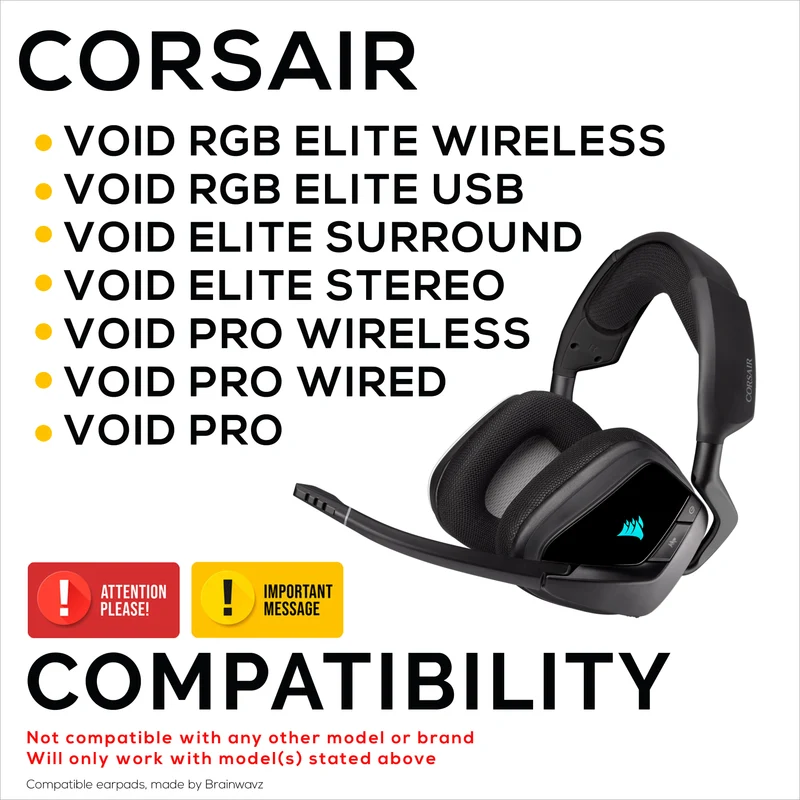 Ohrpolster aus atmungsaktivem Mesh-Gewebe für Corsair Void RGB Elite Wireless, RGB Elite USB und Elite Surround Headsets, aus hochwertigem Memory-Schaum