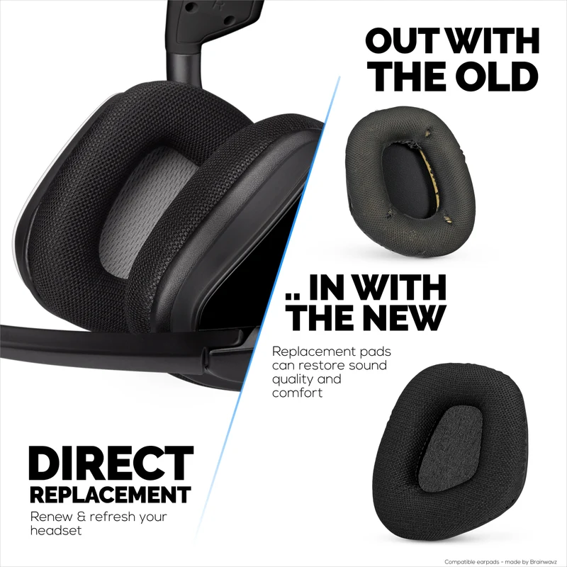Ohrpolster aus atmungsaktivem Mesh-Gewebe für Corsair Void RGB Elite Wireless, RGB Elite USB und Elite Surround Headsets, aus hochwertigem Memory-Schaum