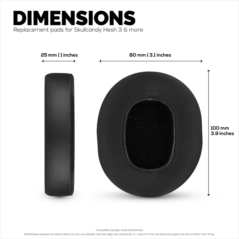 Hybrid-Ohrpolster für Skullcandy Crusher Wireless, Hesh 3/ANC/EVO, Venue ANC und mehr. Kühlende Gel-Ohrpolster mit superweichem Stoff und dickem Memory-Schaum.