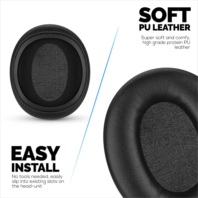 Pad Telinga Pengganti untuk Fon Kepala Skullcandy Crusher ANC 2. Kulit PU Lembut dengan Buih Memori Gred Tinggi untuk Keselesaan & Ketahanan Tambahan