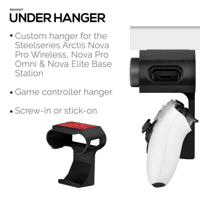 Untertischhalterung und Gamecontroller-Aufhänger für SteelSeries Arctis Nova Pro Wireless, Nova Pro Omni und Nova Elite Basisstation