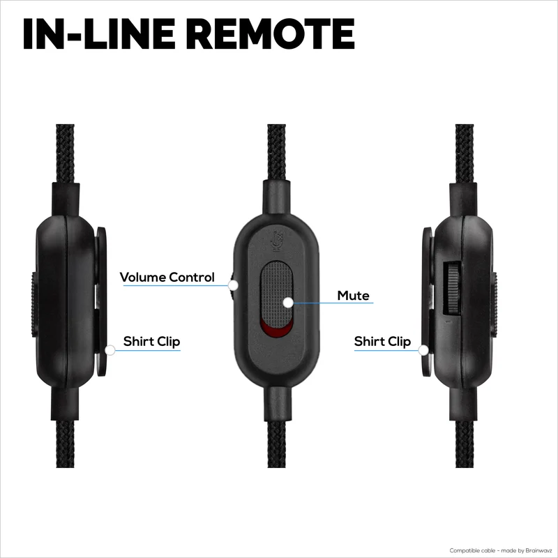 Ersatz-Audiokabel kompatibel mit Logitech G Pro, G Pro X, G433, G233 – Inline-Fernbedienung mit Stumm- und Lautstärkeregelung