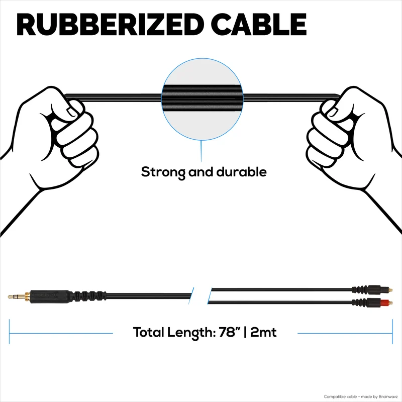 Kabel Audio Gantian Serasi dengan Alat Dengar Shure SRH1440, SRH1540, SRH1840 – Penyambung Bersalut Emas MMCX hingga 3.5mm dengan Penyesuai 6.5mm