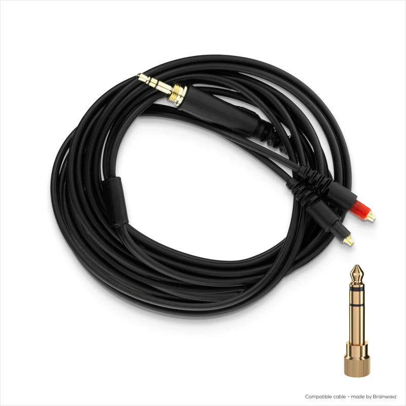 Kabel Audio Gantian Serasi dengan Alat Dengar Shure SRH1440, SRH1540, SRH1840 – Penyambung Bersalut Emas MMCX hingga 3.5mm dengan Penyesuai 6.5mm