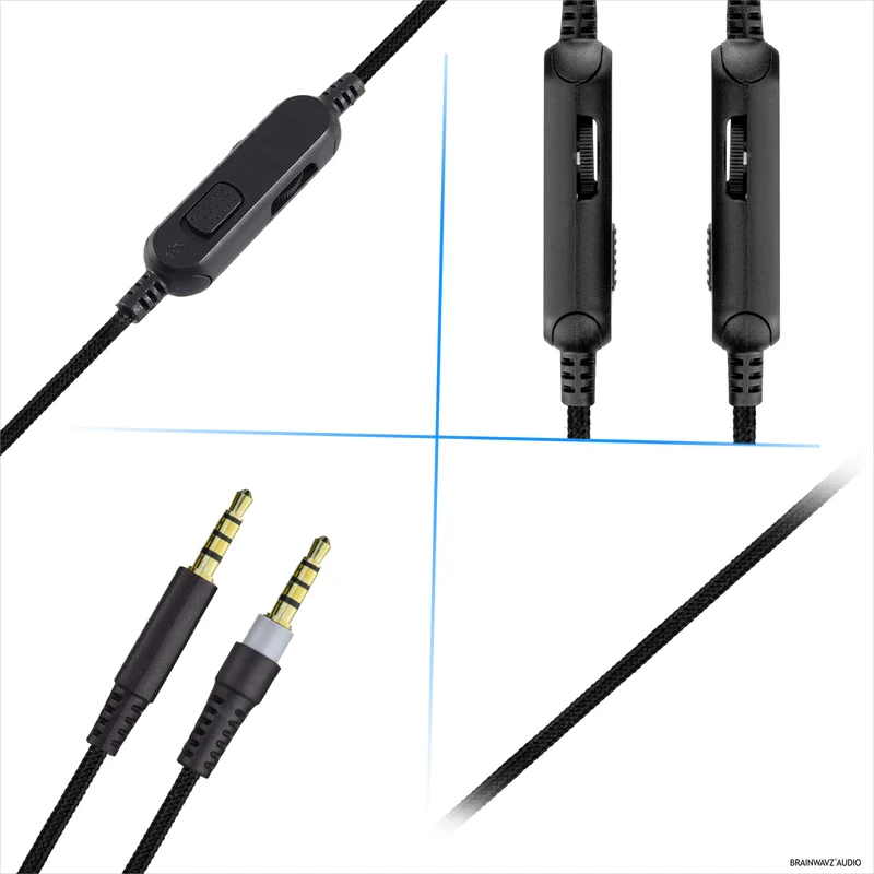 Kabel Audio Gantian Serasi dengan Campuran Awan Kingston HyperX & Alat Dengar Cloud Alpha – Alat Kawalan Jauh Sebaris dengan Kawalan Bisu & Kelantangan – Kord Jalinan Nilon dengan Penyambung Bersalut Emas