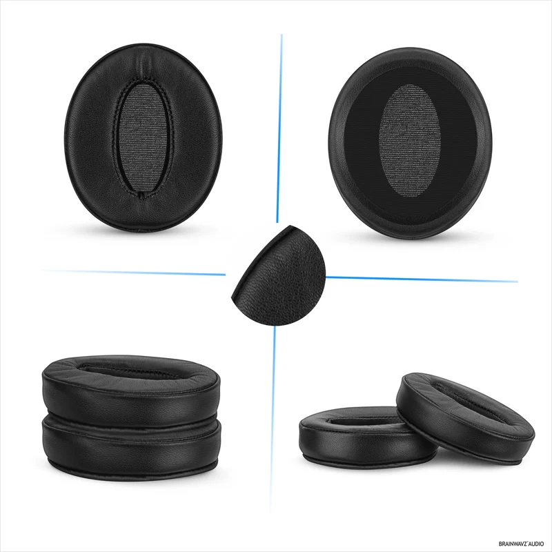 Ersatz-Ohrpolster für Sennheiser HD4.50BT, HD4.50BTNC, HD450BT, HD4.50SE, HD4.40BT, HD4.30G, HD4.20S, HD458BT, HD450, HD400S und HD350BT. Weiches Echtleder + Memory-Schaum