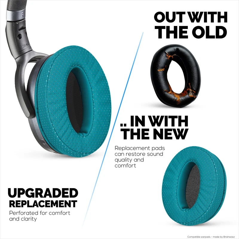 Ersatz-Ohrpolster mit Perforation für Sennheiser HD4.50BT, HD4.50BTNC, HD450BT, HD4.50SE, HD4.40BT, HD4.30G, HD4.20S, HD458BT, HD450, HD400S und HD 350BT – PU-Leder und Memory-Schaum