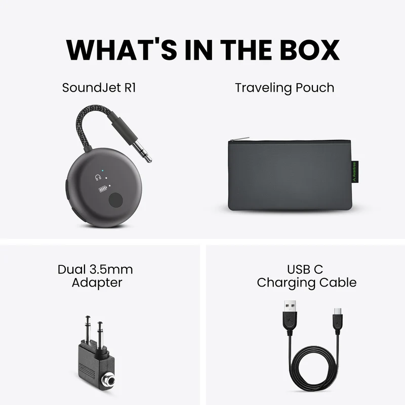 SoundJet R1 | Airplane Bluetooth Adapter for Two Headphones