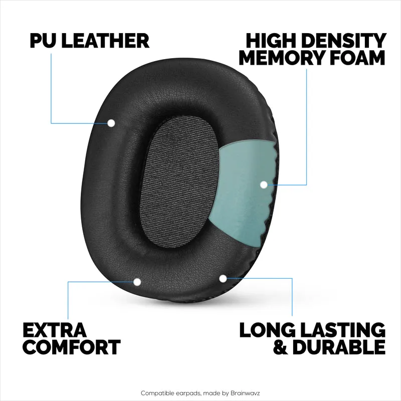 Pad Telinga Gantian untuk Fon Kepala Bluetooth Monitor Marshall / Monitor (Generasi Pertama), Kulit PU, Busa Memori untuk Keselesaan Tambahan, Kusyen Telinga Dinaik Taraf, Tahan Lama & Tahan Lama