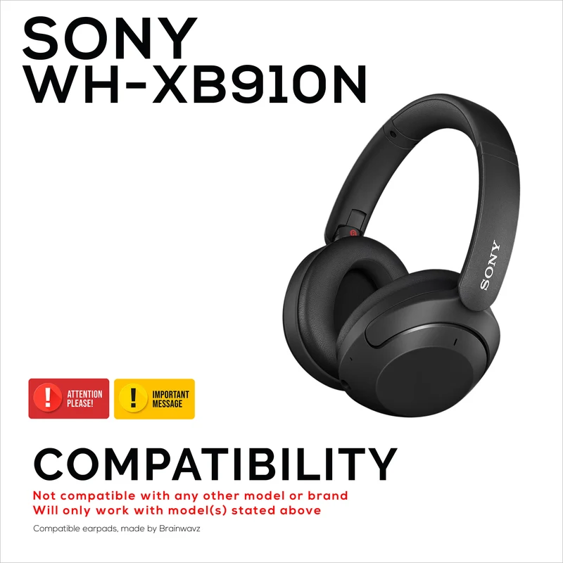 Hybrid-Ohrpolster für Sony WH-XB910N-Kopfhörer, kühles Gel, superweicher Stoff, PU-Leder und dicker Memory-Schaum
