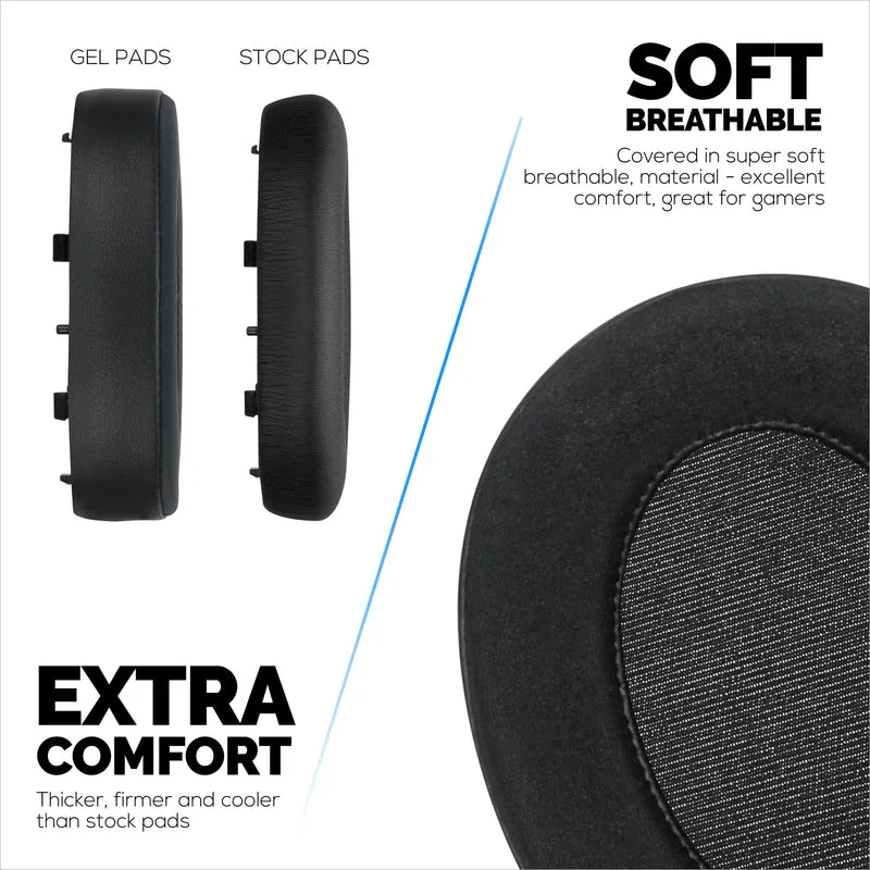 Hybrid-Ohrpolster für Sony WH-XB910N-Kopfhörer, kühles Gel, superweicher Stoff, PU-Leder und dicker Memory-Schaum